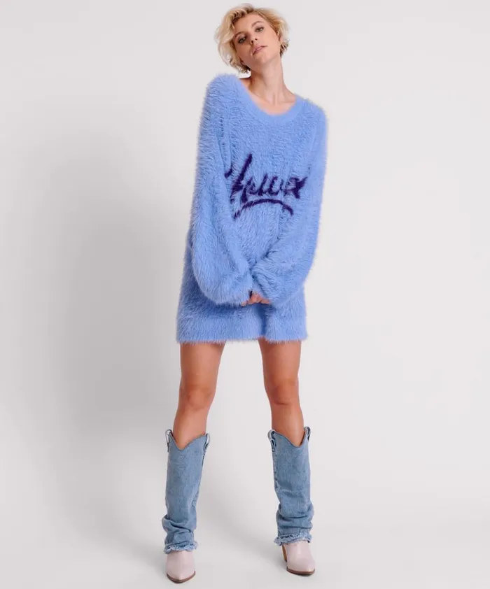 Women FLUFFY CORNFLOWER HOWDY KNIT SWEATER DRESS One Teaspoon Knitwear Women FLUFFY CORNFLOWER HOWDY KNIT SWEATER DRESS One Teaspoon Knitwear