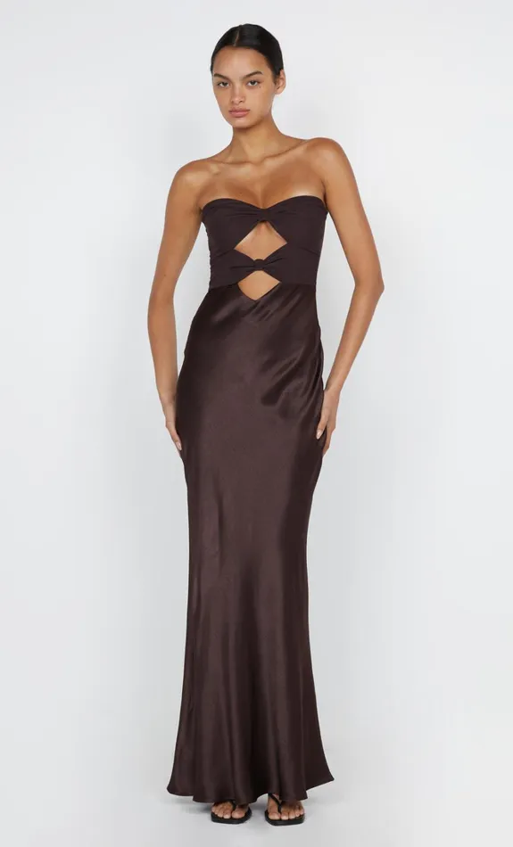 Women HALLE STRAPLESS DRESS 8211 CHOCOLATE Bec Bridge Maxi Dresses