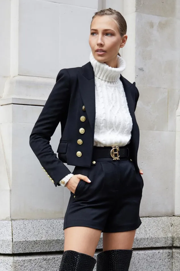 Women In Stock Tailoring Holland Cooper Brompton Jacket Black Barathea