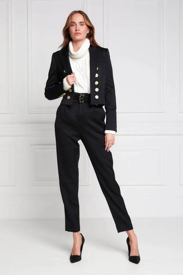 Women In Stock Tailoring Holland Cooper Brompton Jacket Black Barathea