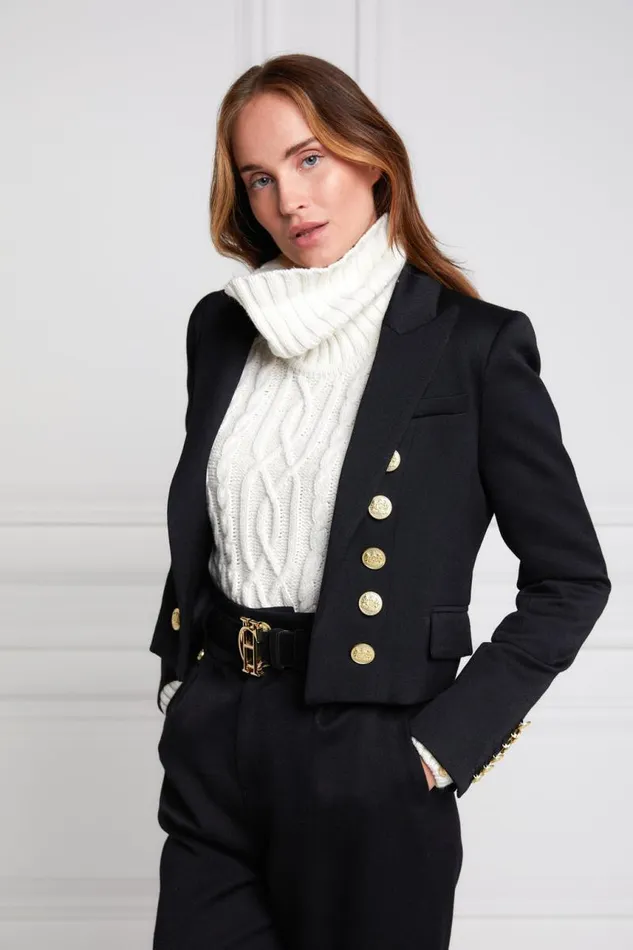 Women In Stock Tailoring Holland Cooper Brompton Jacket Black Barathea