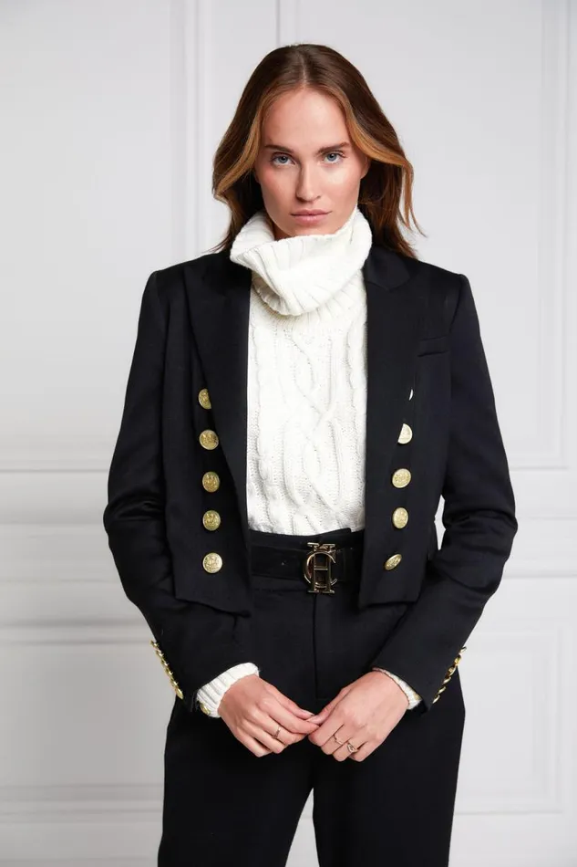 Women In Stock Tailoring Holland Cooper Brompton Jacket Black Barathea