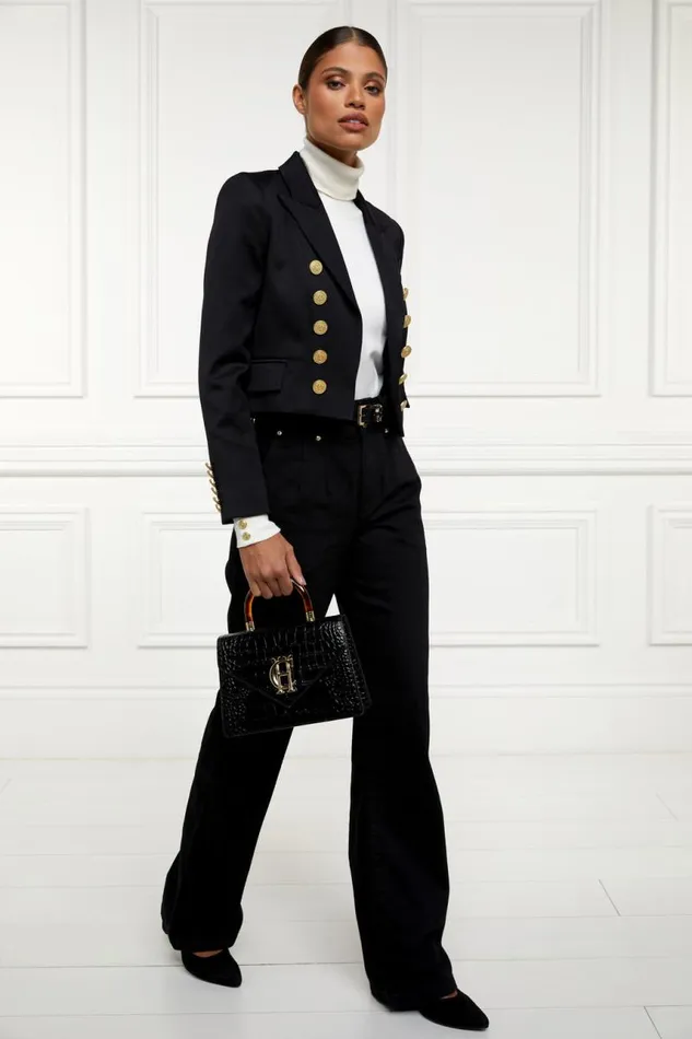 Women In Stock Tailoring Holland Cooper Brompton Jacket Black Barathea