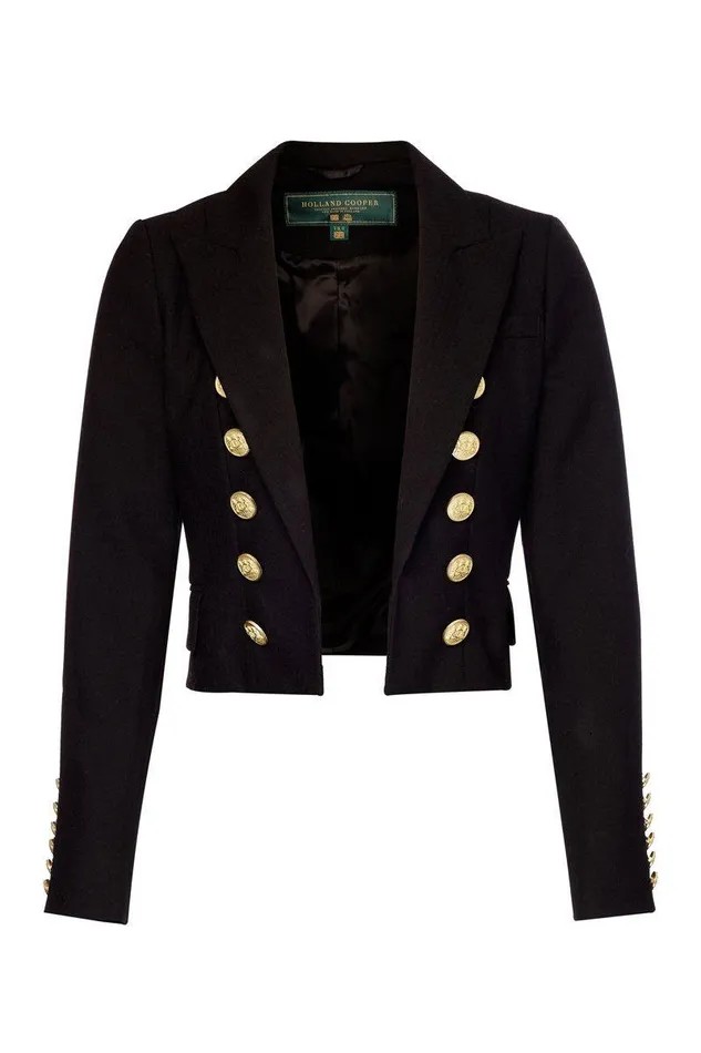 Women In Stock Tailoring Holland Cooper Brompton Jacket Black Barathea