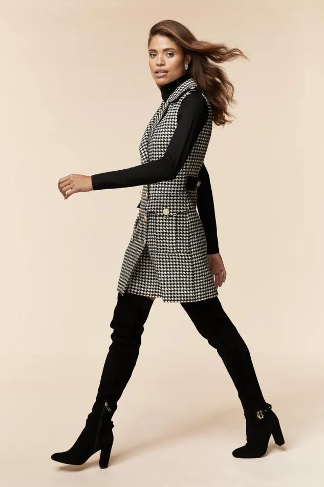 Women In Stock Tailoring Holland Cooper Chelsea Dress Houndstooth