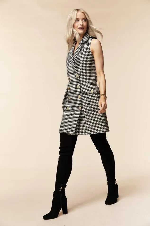 Women In Stock Tailoring Holland Cooper Chelsea Dress Houndstooth