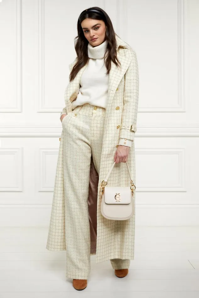 Women In Stock Tailoring Holland Cooper High Waisted Straight Trouser Ivory Sparkle Tweed Women In Stock Tailoring Holland Cooper High Waisted Straight Trouser Ivory Sparkle Tweed