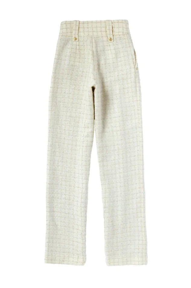 Women In Stock Tailoring Holland Cooper High Waisted Straight Trouser Ivory Sparkle Tweed Women In Stock Tailoring Holland Cooper High Waisted Straight Trouser Ivory Sparkle Tweed