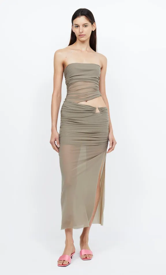Women IONA STRAPLESS DRESS 8211 TAUPE Bec Bridge Midi Dresses