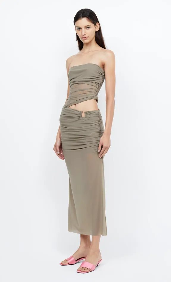 Women IONA STRAPLESS DRESS 8211 TAUPE Bec Bridge Midi Dresses