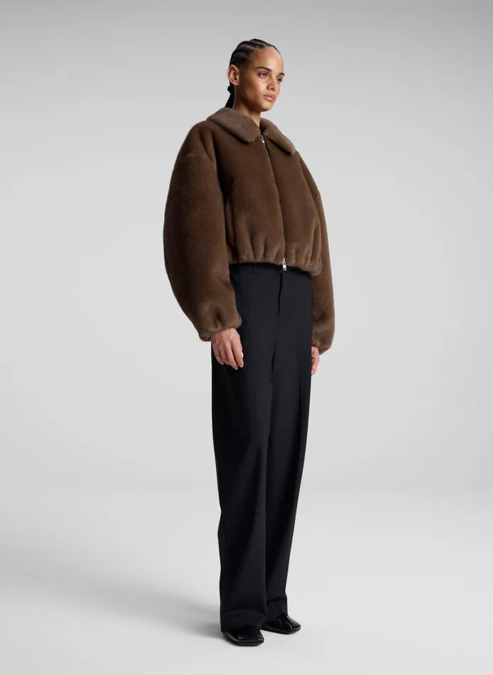 Women Jackets and Coats ALC Esme Faux Fur Jacket Brown