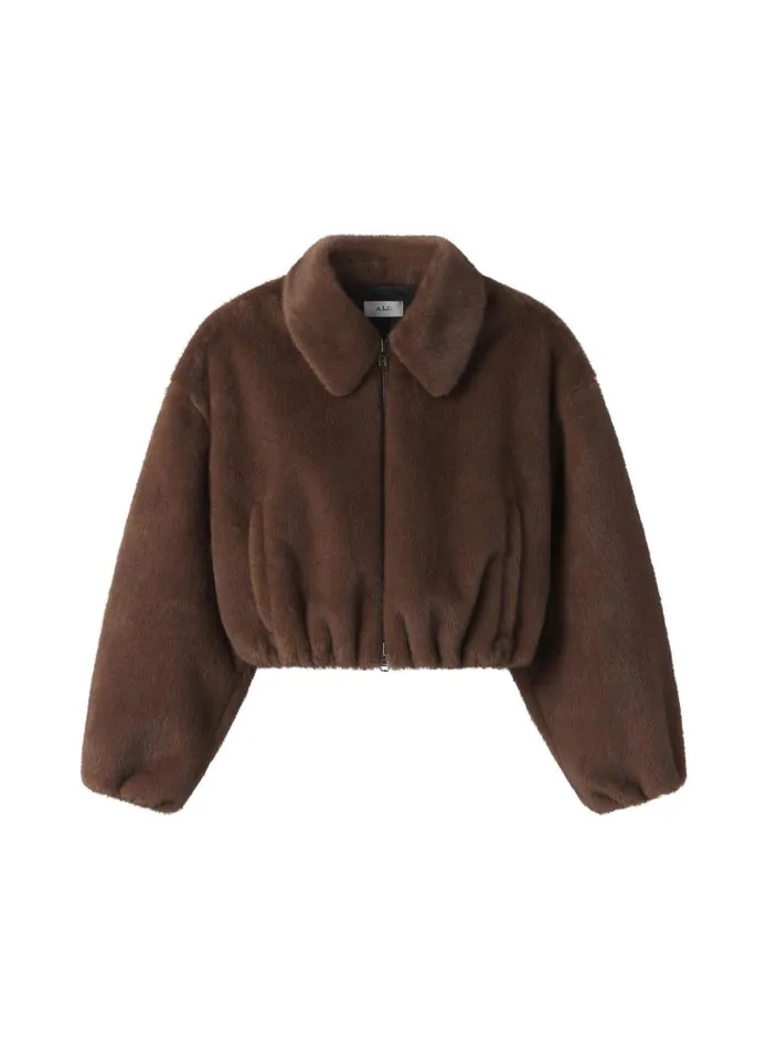 Women Jackets and Coats ALC Esme Faux Fur Jacket Brown