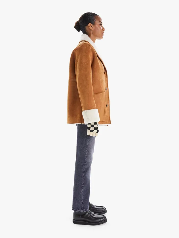 Women Jackets Mother Denim The Shawl Collar Timber Jacket Rustcopper