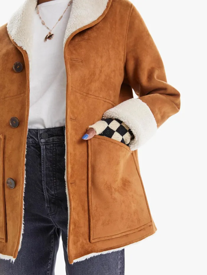 Women Jackets Mother Denim The Shawl Collar Timber Jacket Rustcopper