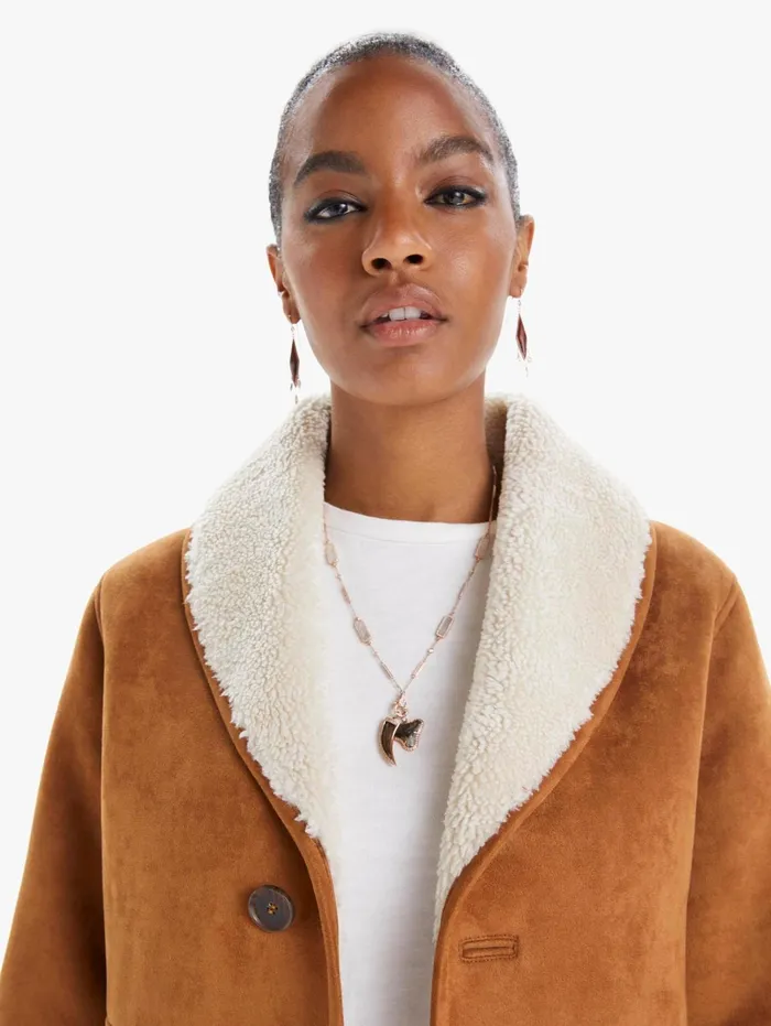 Women Jackets Mother Denim The Shawl Collar Timber Jacket Rustcopper