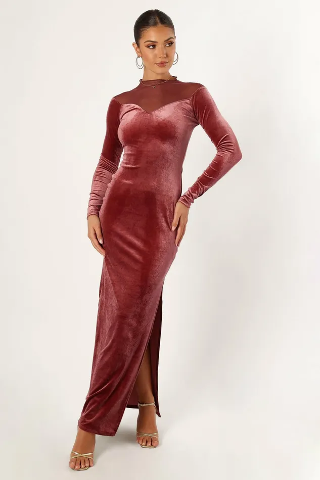 Women Jessica Long Sleeve Maxi Dress Mauve Fall Dresses Petal and Pup