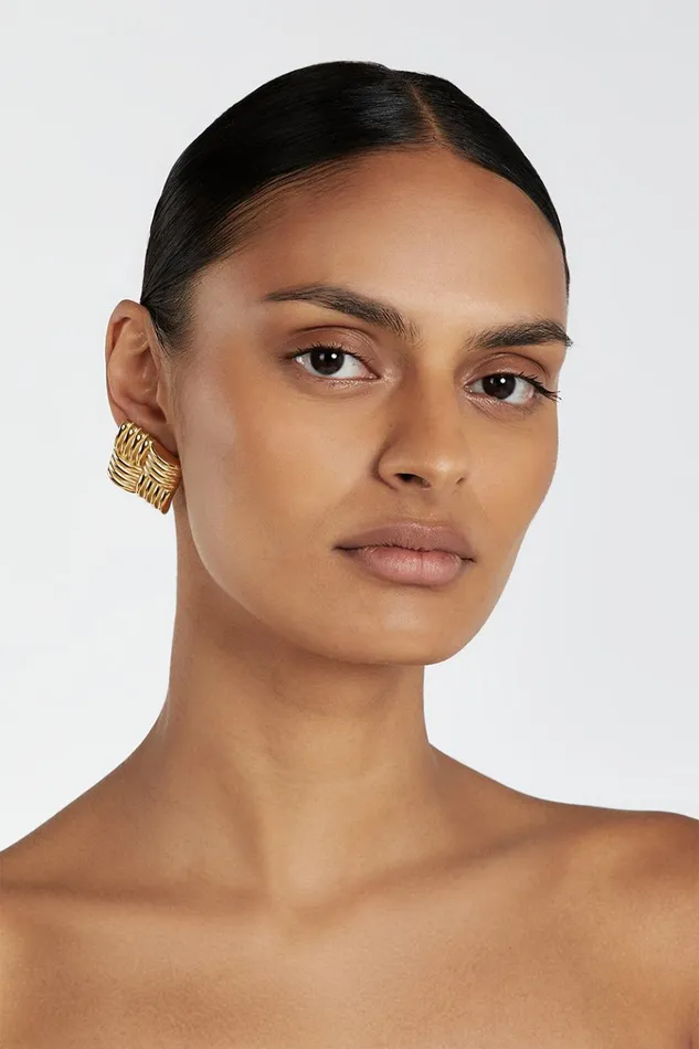 Women Jewellery DISSH PORTER CUSHION GOLD EARRINGS