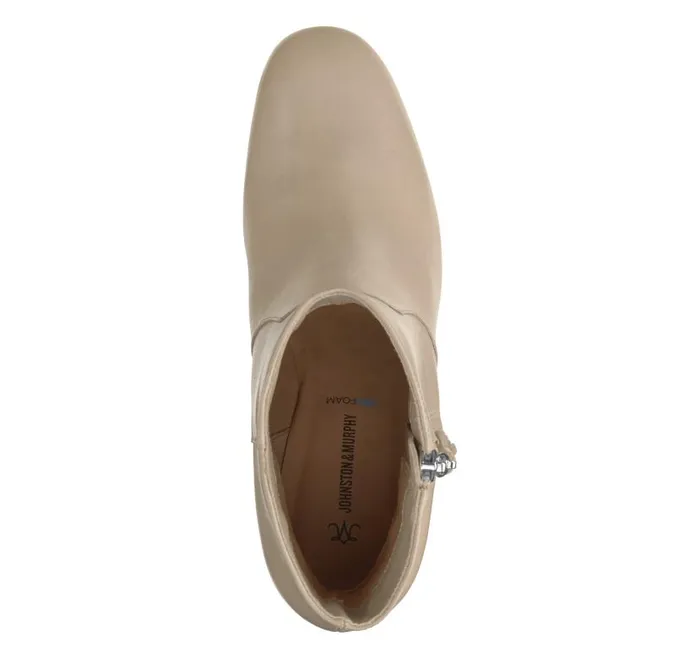 Women Johnston and Murphy Boots and Booties Eleanor SideZip Bootie Beige Calfskin Women Johnston and Murphy Boots and Booties Eleanor SideZip Bootie Beige Calfskin