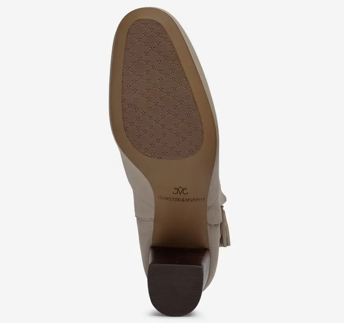 Women Johnston and Murphy Boots and Booties Eleanor SideZip Bootie Beige Calfskin Women Johnston and Murphy Boots and Booties Eleanor SideZip Bootie Beige Calfskin