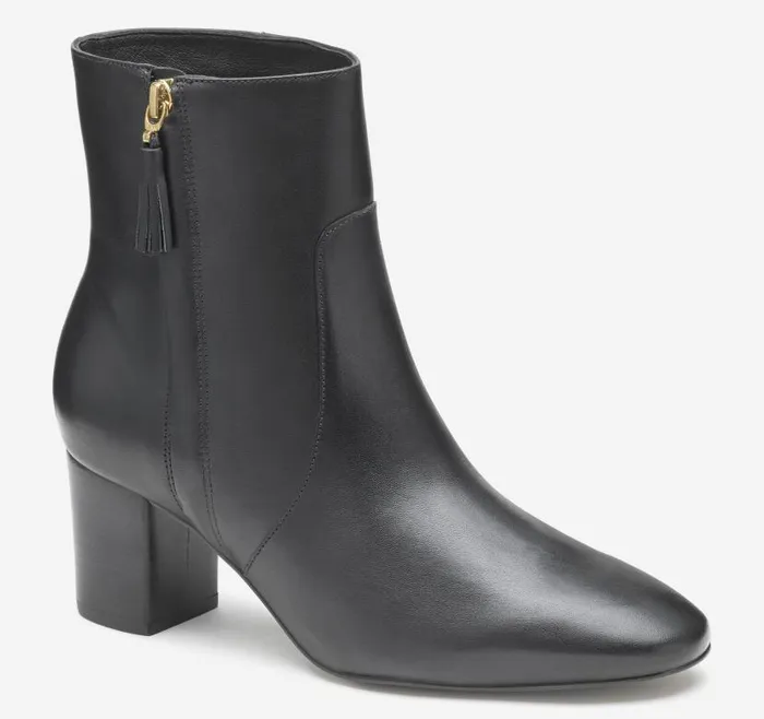 Women Johnston and Murphy Boots and Booties Eleanor SideZip Bootie Black Calfskin Women Johnston and Murphy Boots and Booties Eleanor SideZip Bootie Black Calfskin