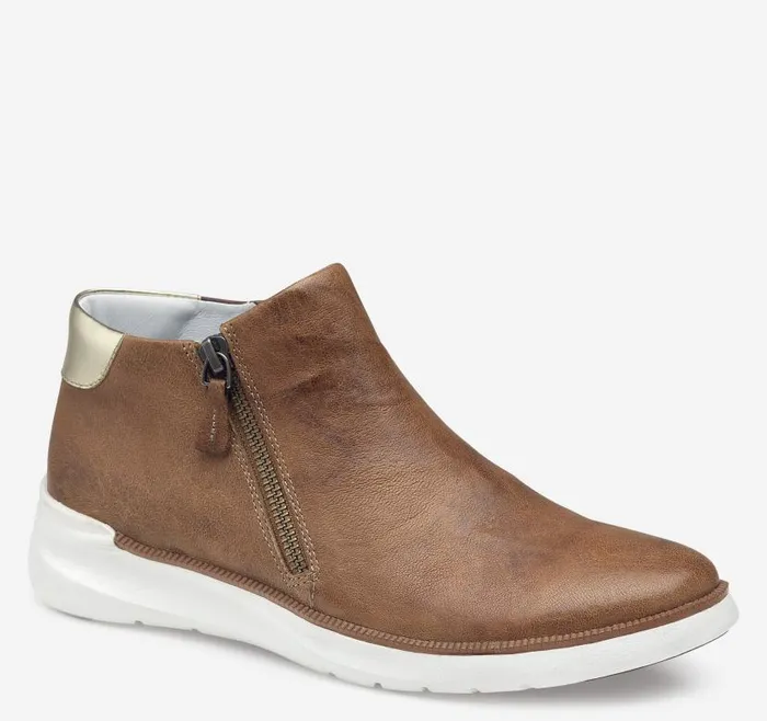 Women Johnston and Murphy Boots and Booties Emery Zip Bootie Cognac Italian Washed Sheepskin Women Johnston and Murphy Boots and Booties Emery Zip Bootie Cognac Italian Washed Sheepskin