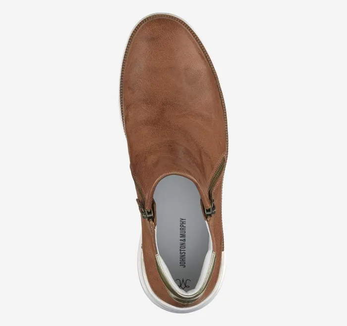 Women Johnston and Murphy Boots and Booties Emery Zip Bootie Cognac Italian Washed Sheepskin Women Johnston and Murphy Boots and Booties Emery Zip Bootie Cognac Italian Washed Sheepskin
