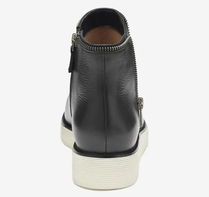 Women Johnston and Murphy Boots and Booties Mitzi Zipper Bootie Black Calfskin Women Johnston and Murphy Boots and Booties Mitzi Zipper Bootie Black Calfskin