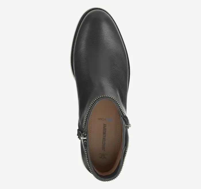 Women Johnston and Murphy Boots and Booties Mitzi Zipper Bootie Black Calfskin Women Johnston and Murphy Boots and Booties Mitzi Zipper Bootie Black Calfskin