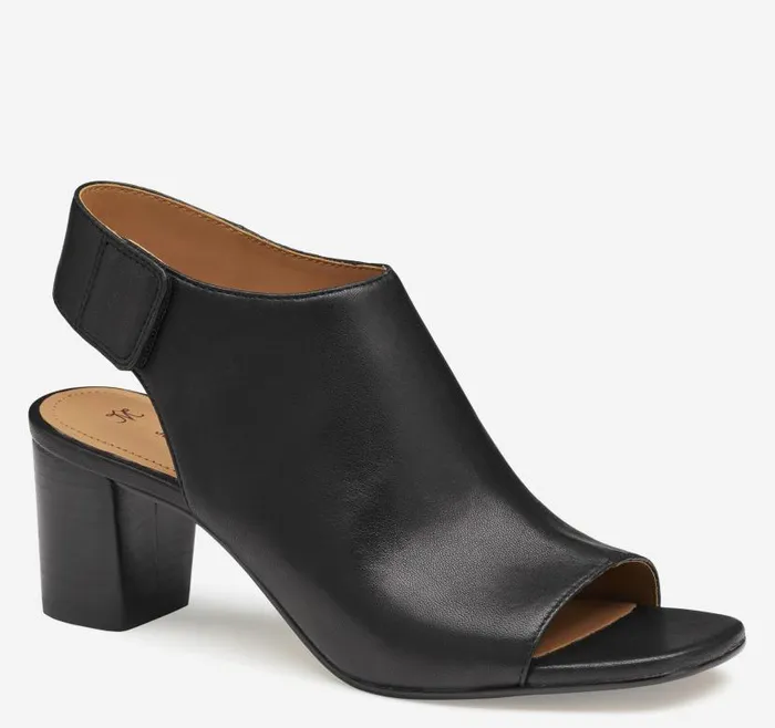 Women Johnston and Murphy Heels and Platform Wedges Evelyn OpenToe Bootie Black Glove Leather Women Johnston and Murphy Heels and Platform Wedges Evelyn OpenToe Bootie Black Glove Leather