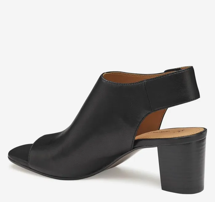 Women Johnston and Murphy Heels and Platform Wedges Evelyn OpenToe Bootie Black Glove Leather Women Johnston and Murphy Heels and Platform Wedges Evelyn OpenToe Bootie Black Glove Leather