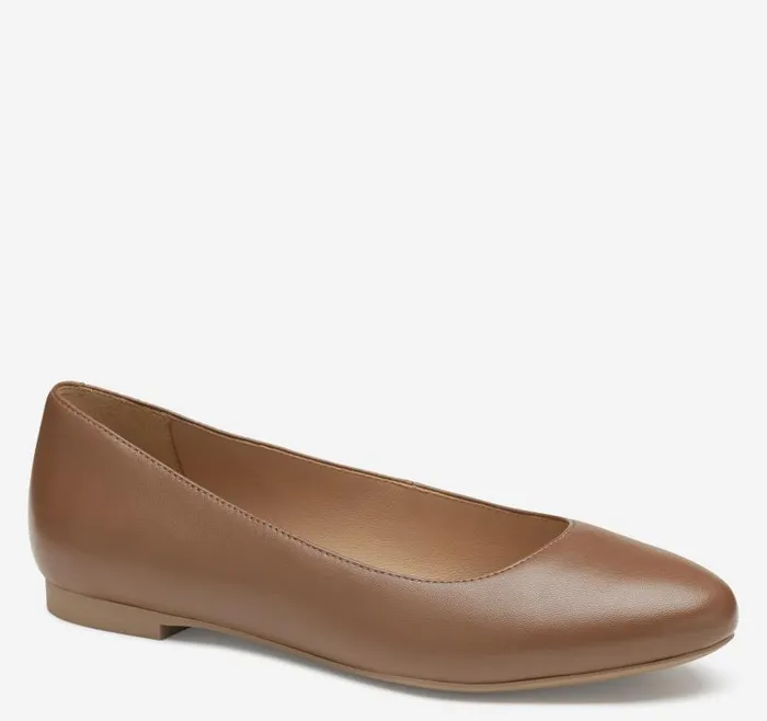 Women Johnston and Murphy Mules and Loafers Delanie Ballet Cognac Glove Leather Women Johnston and Murphy Mules and Loafers Delanie Ballet Cognac Glove Leather