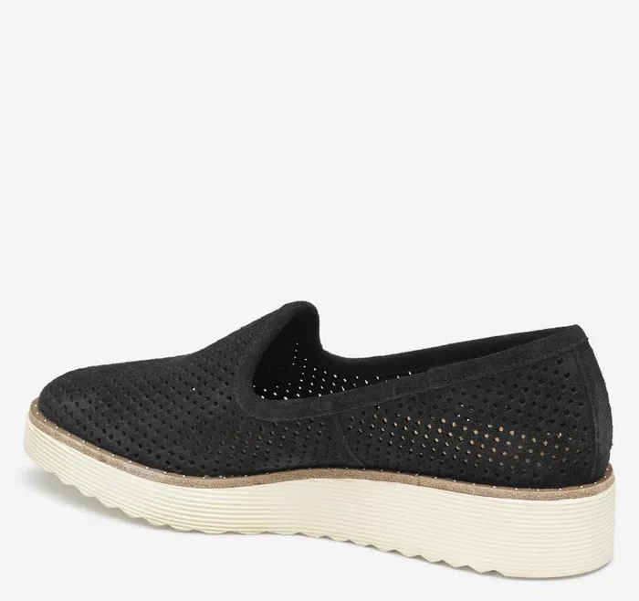 Women Johnston and Murphy Mules and Loafers Mitzi Perfed Venetian Black Suede Women Johnston and Murphy Mules and Loafers Mitzi Perfed Venetian Black Suede