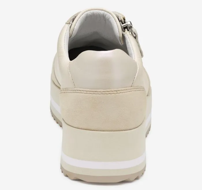 Women Johnston and Murphy Sneakers Gracie SideZip Lace Up Bone Calfskinsuede Women Johnston and Murphy Sneakers Gracie SideZip Lace Up Bone Calfskinsuede