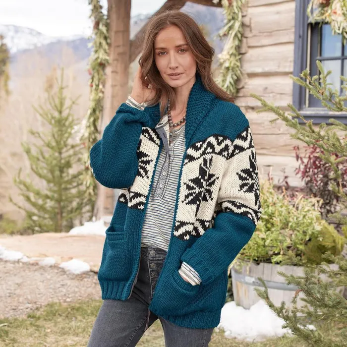 Women Jorunn Nordic Cardigan Teal Sundance Catalog Sweaters Women Jorunn Nordic Cardigan Teal Sundance Catalog Sweaters
