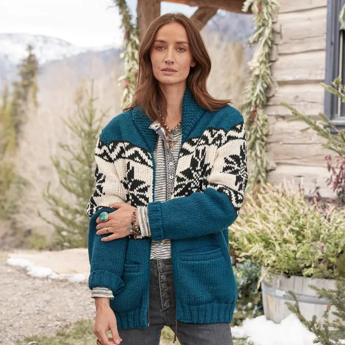 Women Jorunn Nordic Cardigan Teal Sundance Catalog Sweaters Women Jorunn Nordic Cardigan Teal Sundance Catalog Sweaters