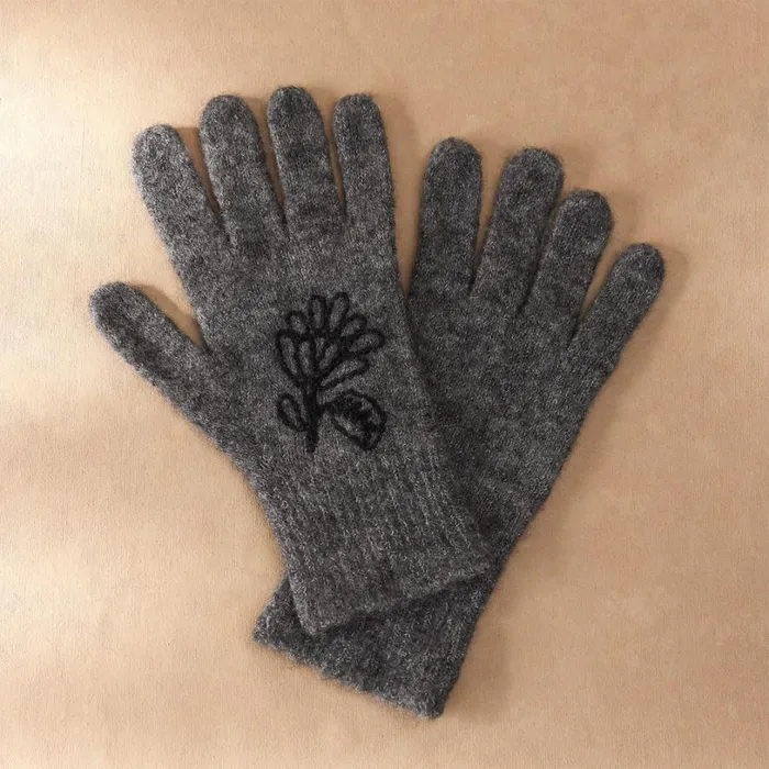 Women Joslyn Embroidered Gloves Gray Sundance Catalog Scarves and Gloves