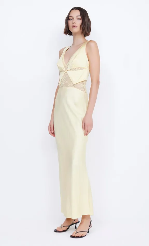 Women JULIETTE V NECK MAXI DRESS 8211 BUTTER YELLOW Bec Bridge Maxi Dresses
