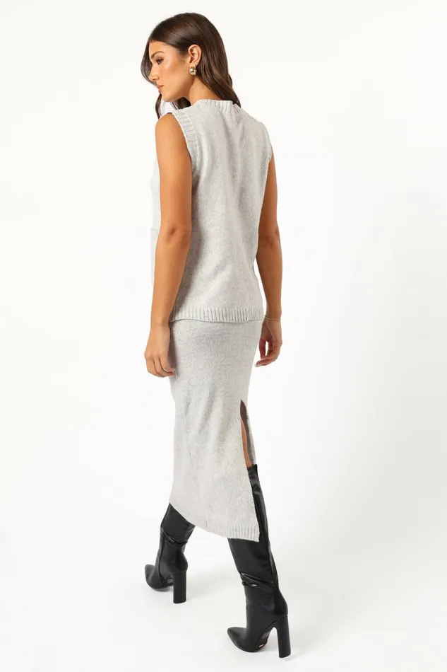 Women Kaplan Knitted Set Grey Matching Sets Petal and Pup