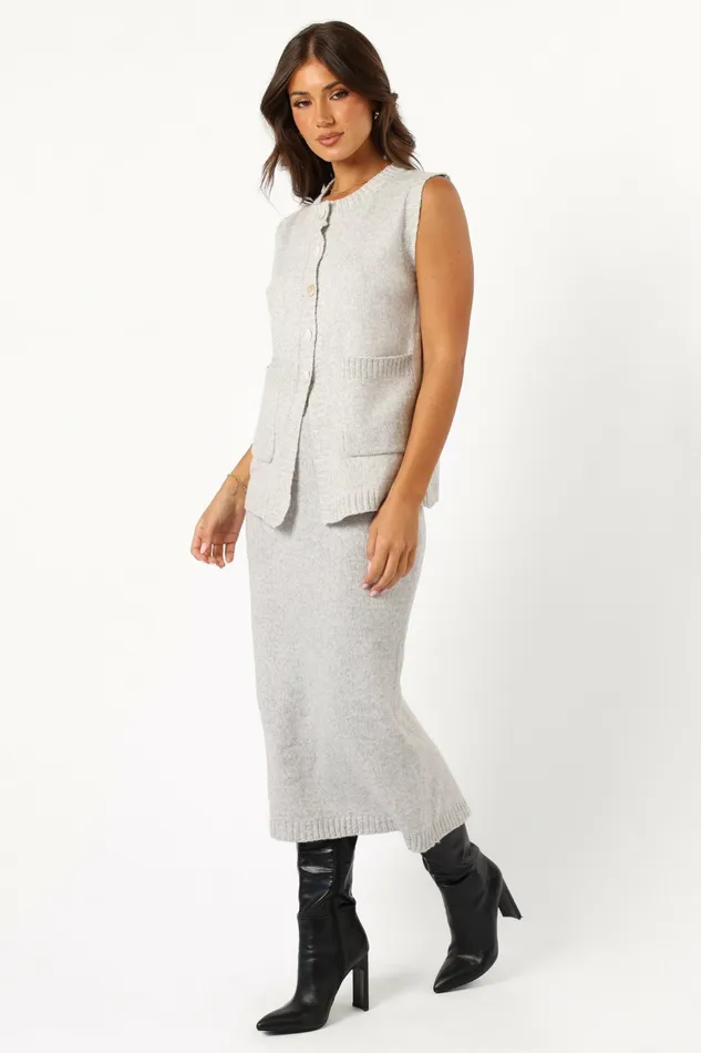 Women Kaplan Knitted Set Grey Matching Sets Petal and Pup