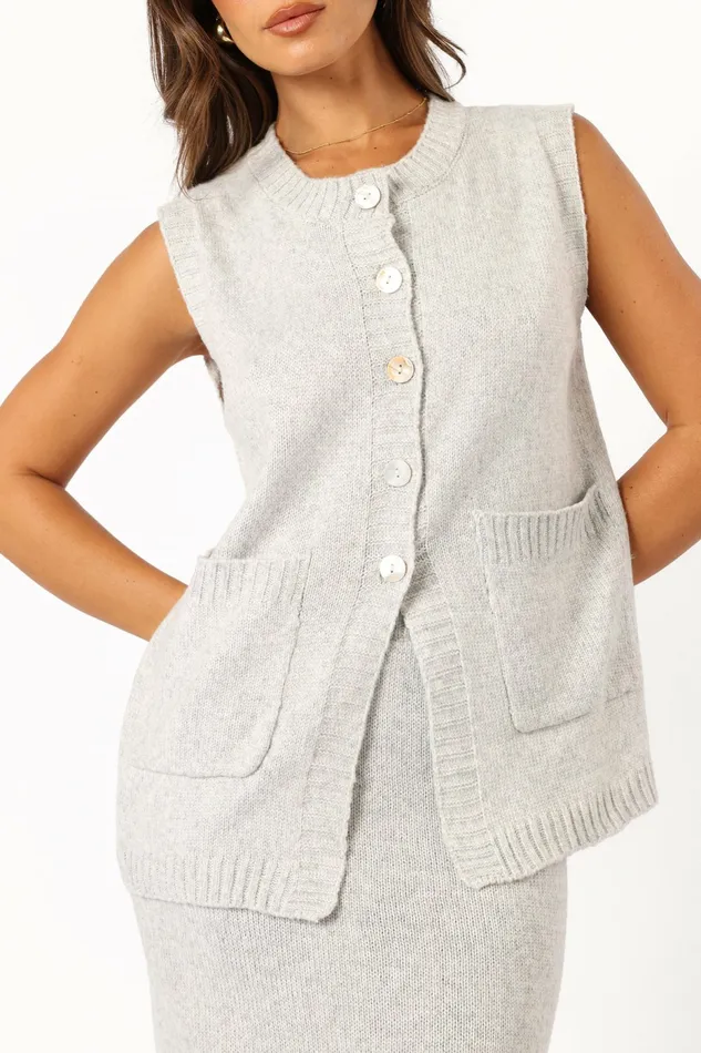Women Kaplan Knitted Set Grey Matching Sets Petal and Pup