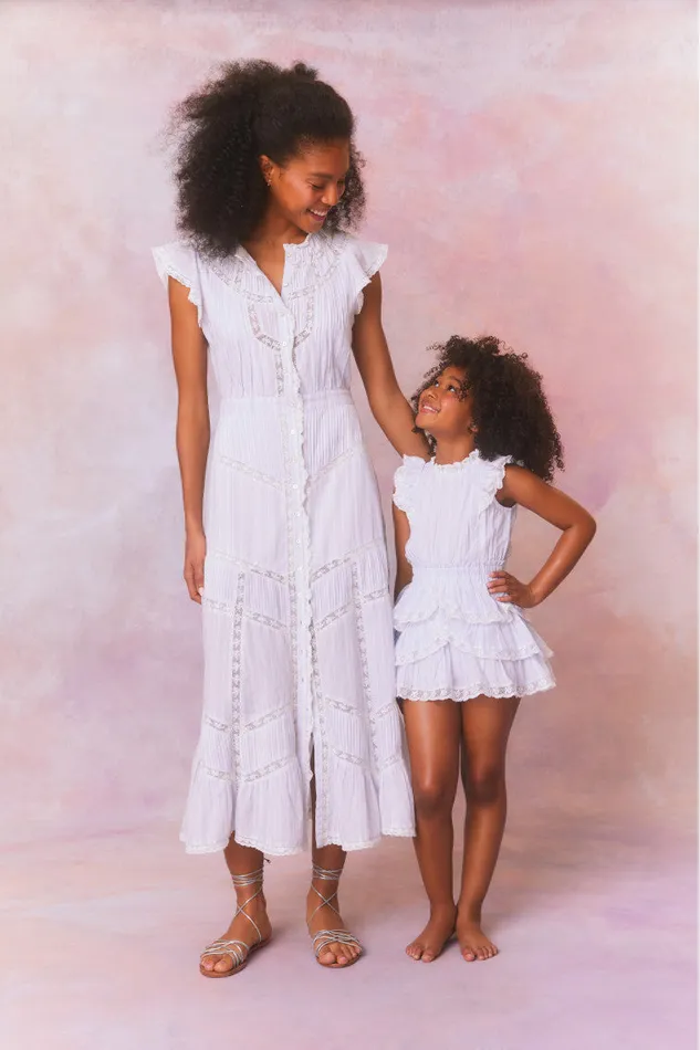 WomenKids LoveShackFancy Dresses Remi Cotton Stripe Maxi Dress Vintage Voyage WomenKids LoveShackFancy Dresses Remi Cotton Stripe Maxi Dress Vintage Voyage