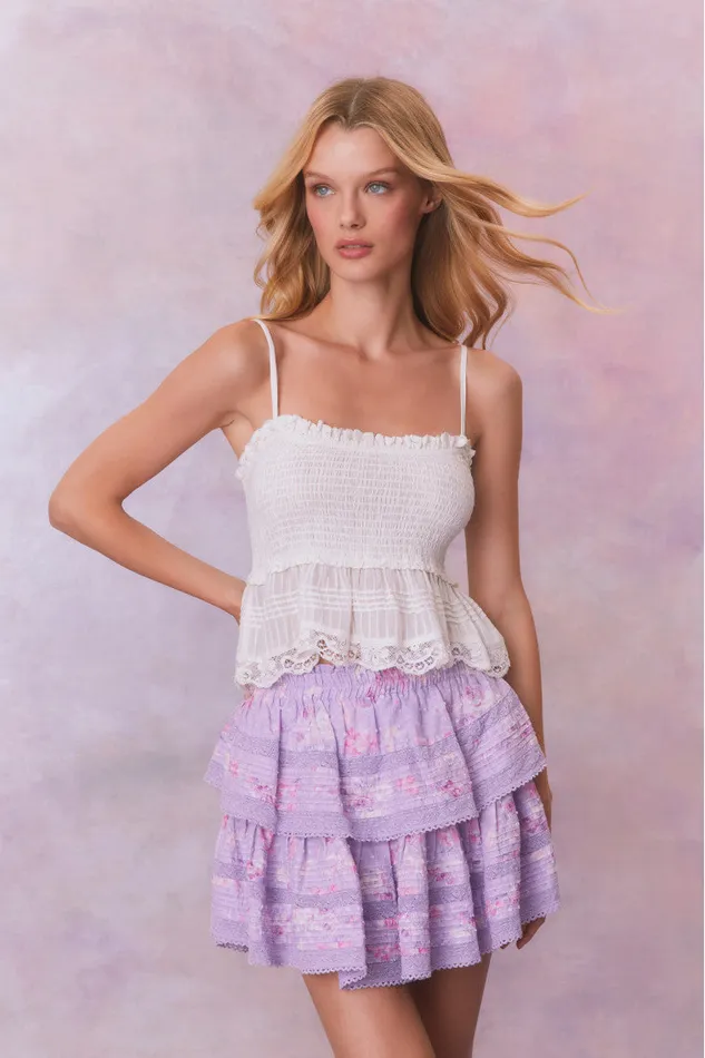 WomenKids LoveShackFancy Skirts Ruffle Mini Signature Fragrance Print Skirt Hibiscus WomenKids LoveShackFancy Skirts Ruffle Mini Signature Fragrance Print Skirt Hibiscus