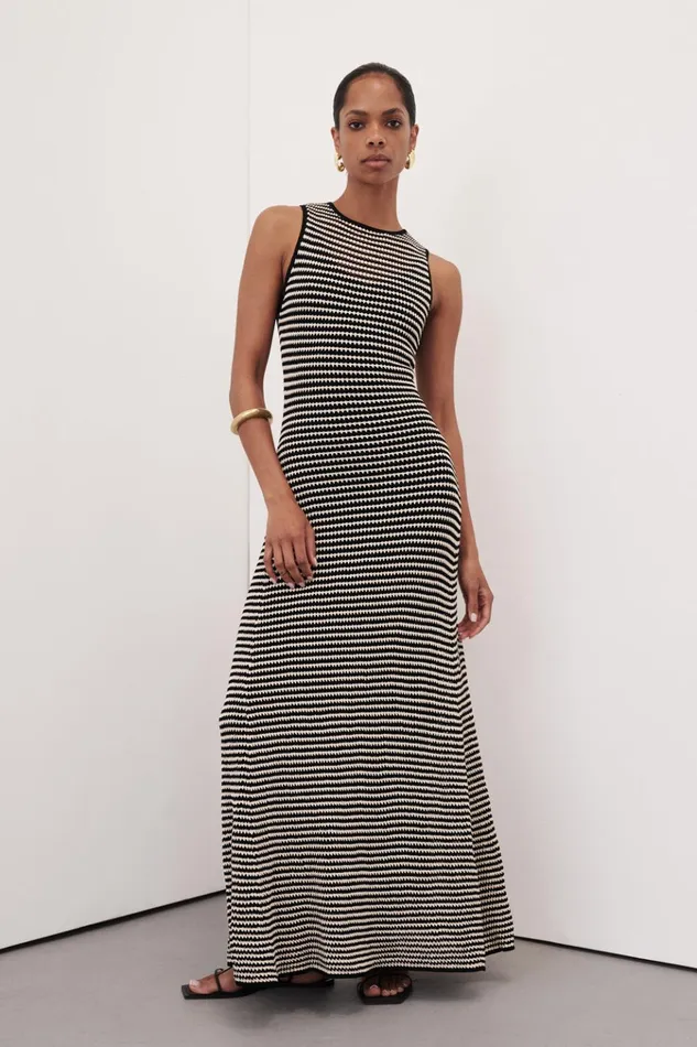 Women Knit Dresses DISSH NATE BLACK SLEEVELESS MAXI DRESS