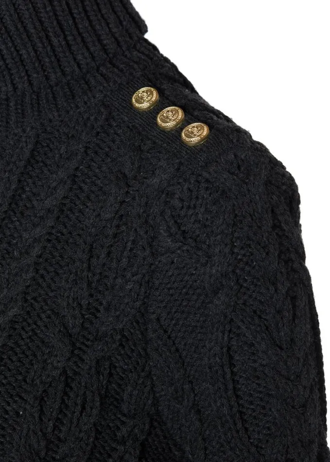 Women Knitwear Holland Cooper Belgravia Cable Knit Dark Grey Marl Women Knitwear Holland Cooper Belgravia Cable Knit Dark Grey Marl