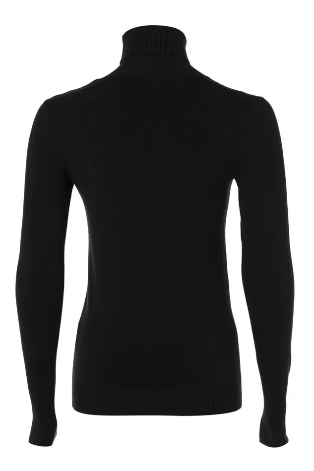 Women Knitwear Holland Cooper Buttoned Knit Roll Neck Black Women Knitwear Holland Cooper Buttoned Knit Roll Neck Black