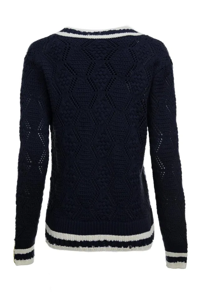 Women Knitwear Holland Cooper Harvard VNeck Knit Ink Navy Women Knitwear Holland Cooper Harvard VNeck Knit Ink Navy