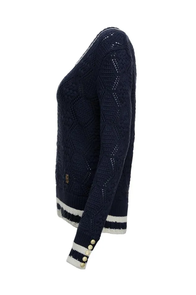 Women Knitwear Holland Cooper Harvard VNeck Knit Ink Navy Women Knitwear Holland Cooper Harvard VNeck Knit Ink Navy