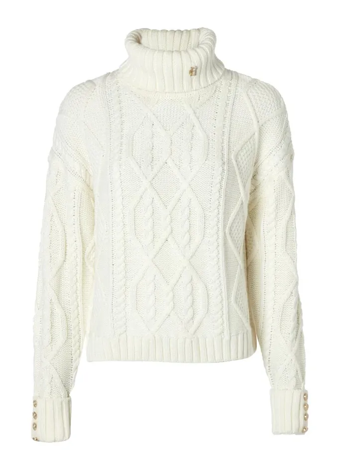 Women Knitwear Holland Cooper Noveli Cable Knit Oyster Women Knitwear Holland Cooper Noveli Cable Knit Oyster