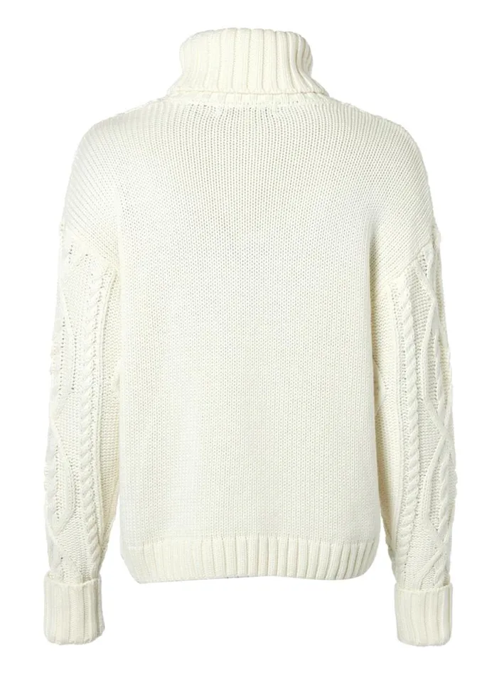 Women Knitwear Holland Cooper Noveli Cable Knit Oyster Women Knitwear Holland Cooper Noveli Cable Knit Oyster