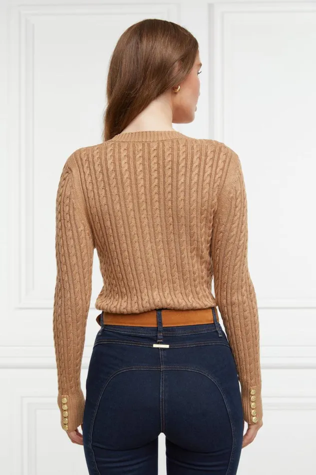 Women Knitwear Holland Cooper Seattle VNeck Knit Dark Camel Women Knitwear Holland Cooper Seattle VNeck Knit Dark Camel